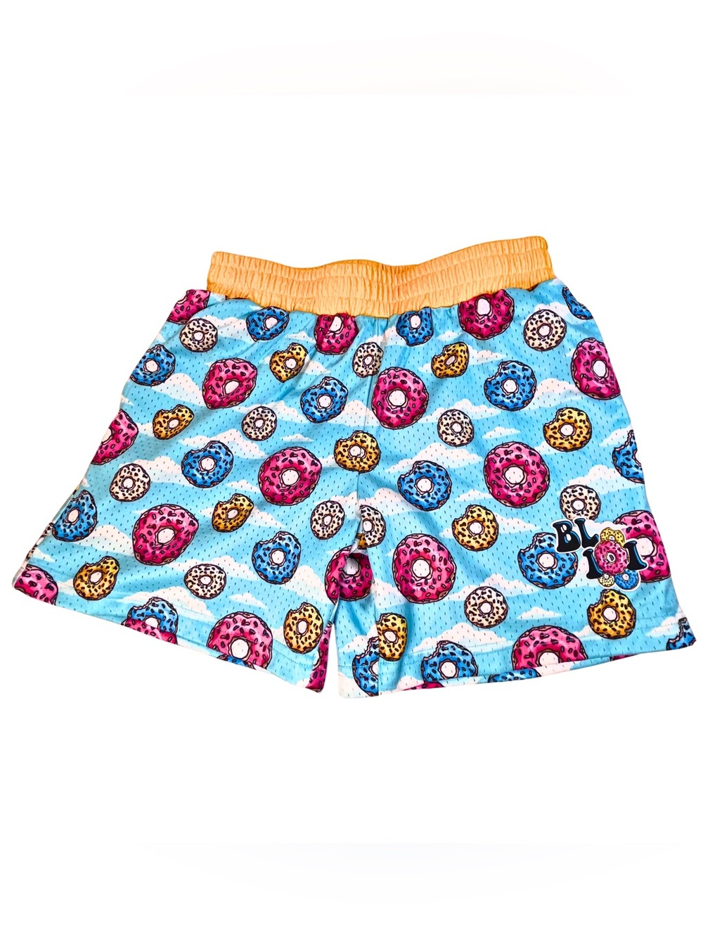 Baseball Lifestyle 101 Like New Kids Sz S Blue Donut Shorts with Yellow Waist YS
